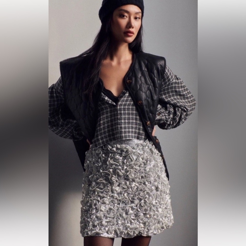 Anthropologie mare &nare sequin mini skirt